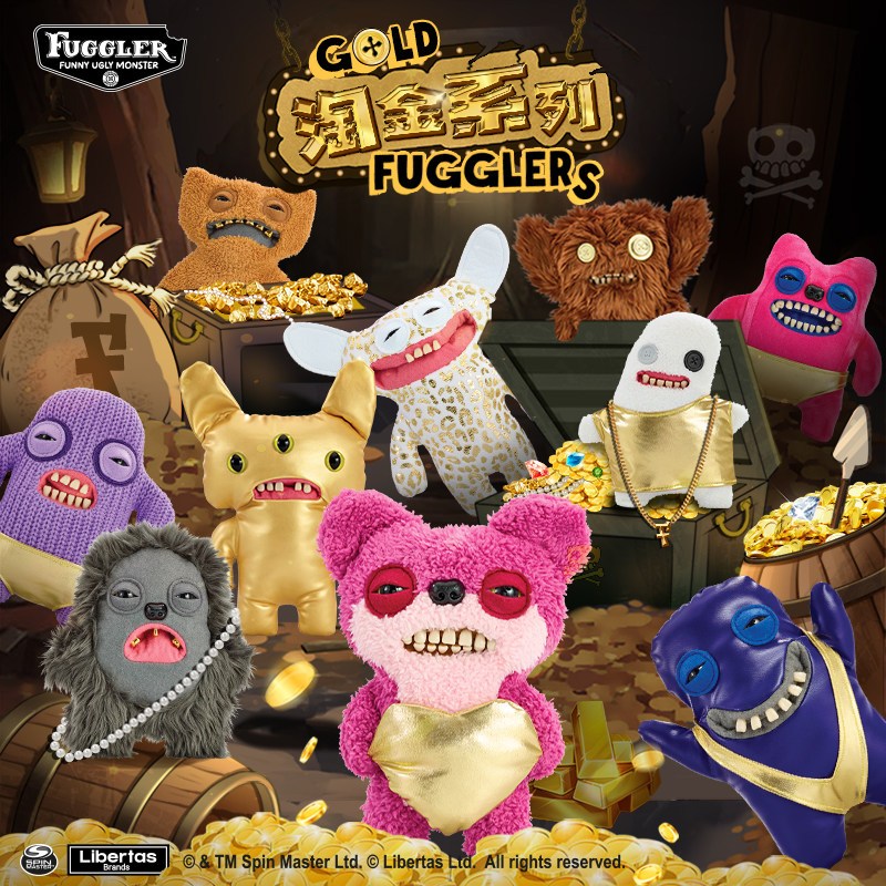 Fuggler ฟัน Monster Gold Rush Series น่ารักน่าเกลียดน่ารักตลกตุ๊กตาอินเทรนด์เล่นตุ๊กตาของเล่นสะสมของขวัญ