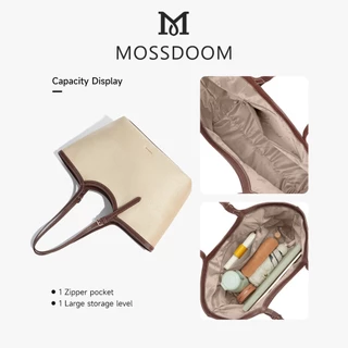 【Special off】MOSSDOOM Marvelle Bag กระเป๋าทรง ผ้าแคนวาสตัดขอบหนัง ดีไซน์เรียบหรู สไตล์มินิมอล