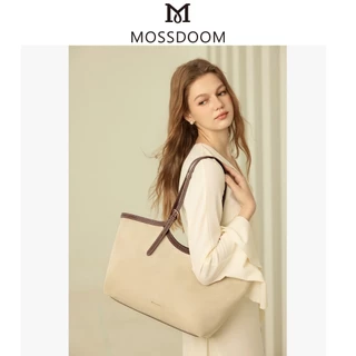 【Special off】MOSSDOOM Marvelle Bag กระเป๋าทรง ผ้าแคนวาสตัดขอบหนัง ดีไซน์เรียบหรู สไตล์มินิมอล