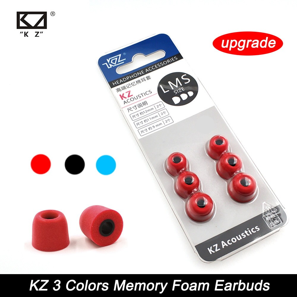 KZ Eartips 3 คู่ (6 ชิ้น) การแยกเสียงรบกวนหน่วยความจําโฟมหูฟังชนิดใส่ในหูเคล็ดลับ Earfoam Eartip สํา
