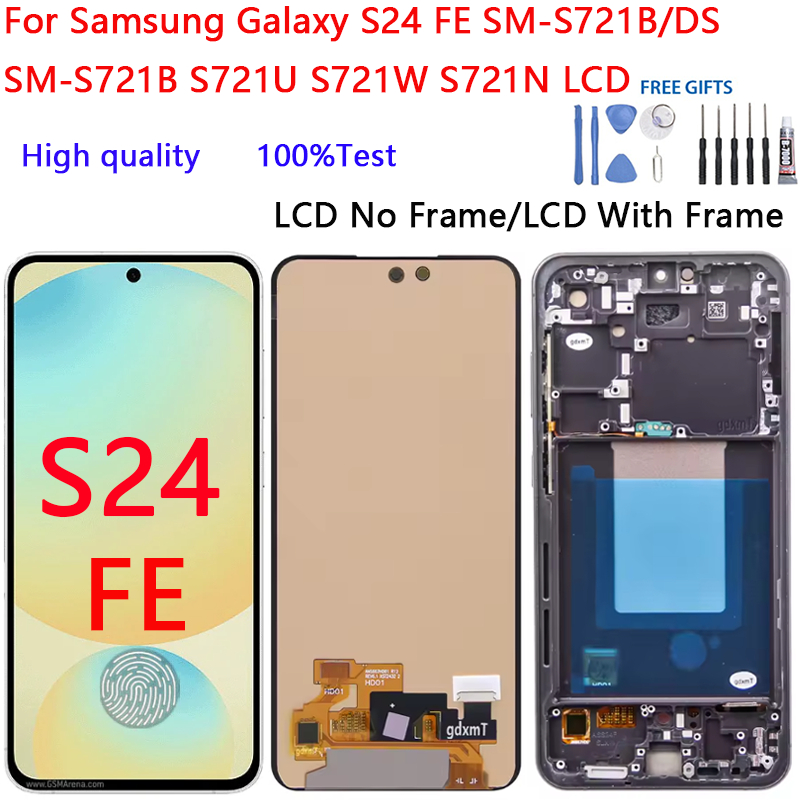สําหรับ Samsung Galaxy S24 FE SM-S721B/DS SM-S721B S721U S721W S721N จอแสดงผล LCD Touch Screen Digit