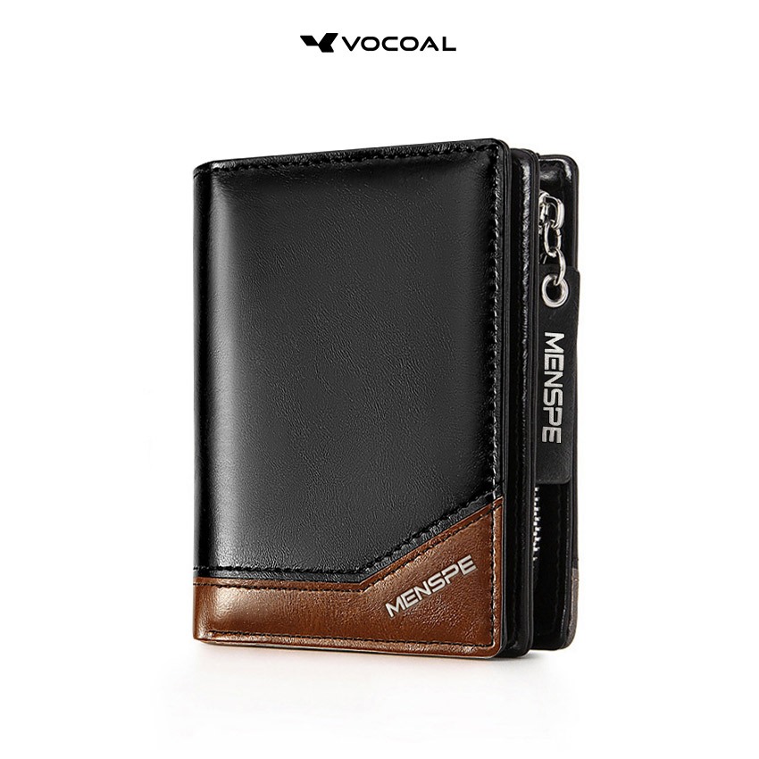 VOCOAL กระเป๋าสตางค์ผู้ชาย RFID กรณีความปลอดภัยผู้ถือบัตร Anti-Theft RFID Blocking PU หนังกระเป๋าสตางค์เหรียญกระเป๋าสตางค์เอกสาร Organizer การ์ดซิปสําหรับชาย & Wome