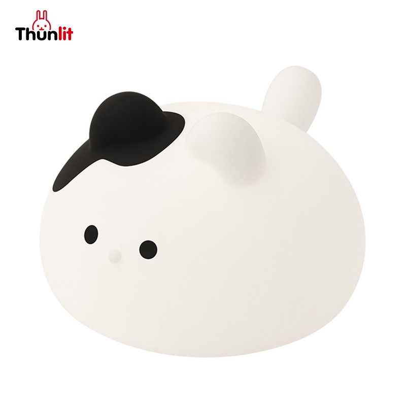 Thunlit ลูกแมวไฟกลางคืนน่ารักข้างเตียงซิลิโคน Pat โคมไฟห้องนอน ไฟให้นมเด็ก 1200mAh ชาร์จใหม่ได้