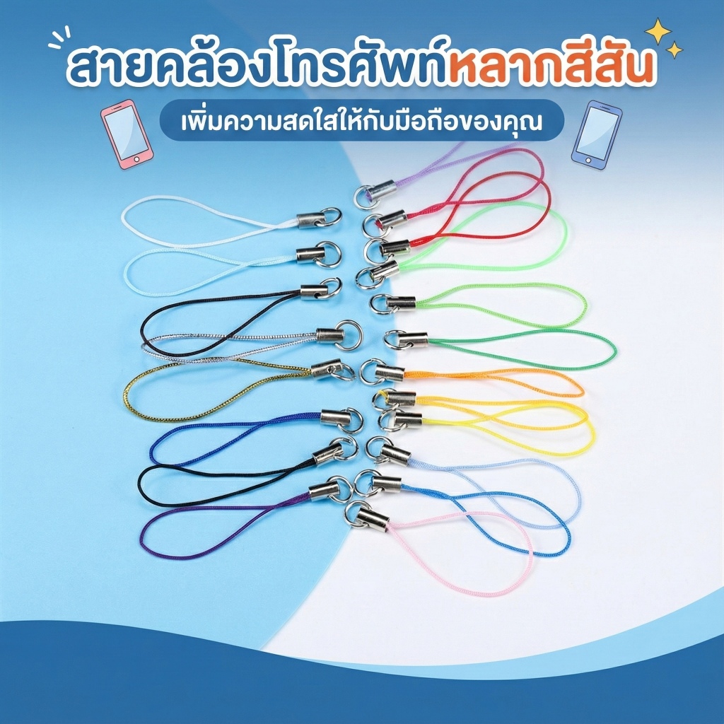 20-50 ชิ้น/ถุง สายนาฬิกาพกพา สายคล้องกล้อง พวงกุญแจ สายคล้องกุญแจรถ diy เครื่องประดับแฟชั่น