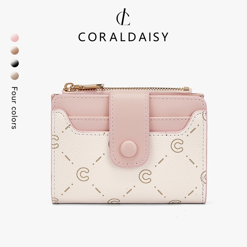 CORALDAISY รุ่นใหม่ปี 2026 กระเป๋าสตางค์พับ เดรสยาวสไตล์เรียบหรู กระเป๋าสตางค์ ช่องใส่การ์ดหลายช่อง