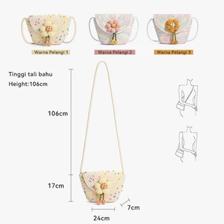 CORALDAISY กระเป๋าผู้หญิงปี 2026 ดอกไม้น่ารัก กระเป๋าสะพายข้างทอ สายสะพายยาว กระเป๋าสะพาย พนังสแนป