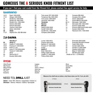 Gomexus น็อปแต่งรอก Knob อะลูมิเนียมอัลลอย 30mm มือจับรอกตกปลา แข็งแรง ทนทาน นอปแต่งรอก เหมาะสำหรับรอกสปินนิ่งและรอกหยดน้ำ shimano และ daiwa Ryobi อุปกรณ์ตกปลา ทนต่อการกัดกร่อน A30 ลูกบิดตกปลา