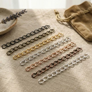 St.kunkka โซ่เสริมปรับระดับ สีเงิน 50/70 มม. 100 ชิ้น โซ่ต่อขยาย สำหรับทำเครื่องประดับ