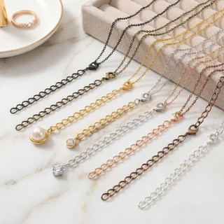 St.kunkka โซ่เสริมปรับระดับ สีเงิน 50/70 มม. 100 ชิ้น โซ่ต่อขยาย สำหรับทำเครื่องประดับ