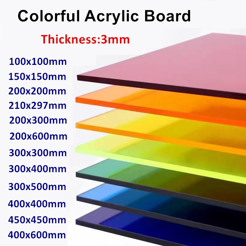 แผ่นอะคริลิคโปร่งแสงสี/บอร์ดความหนา 3 มม.- แผง Plexiglass Frosted สําหรับงานฝีมือ DIY,เลเซอร์ตัด & Light Diffusing โครงการ