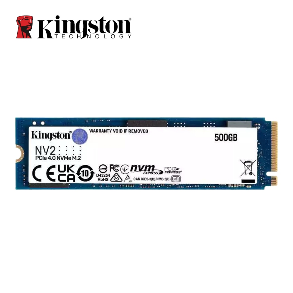 Kingston NV2 NVMe M.2 500GB ฮาร์ดไดรฟ์ Solid State ภายใน PCle 4.0 สําหรับคอมพิวเตอร์โน้ตบุ๊ก