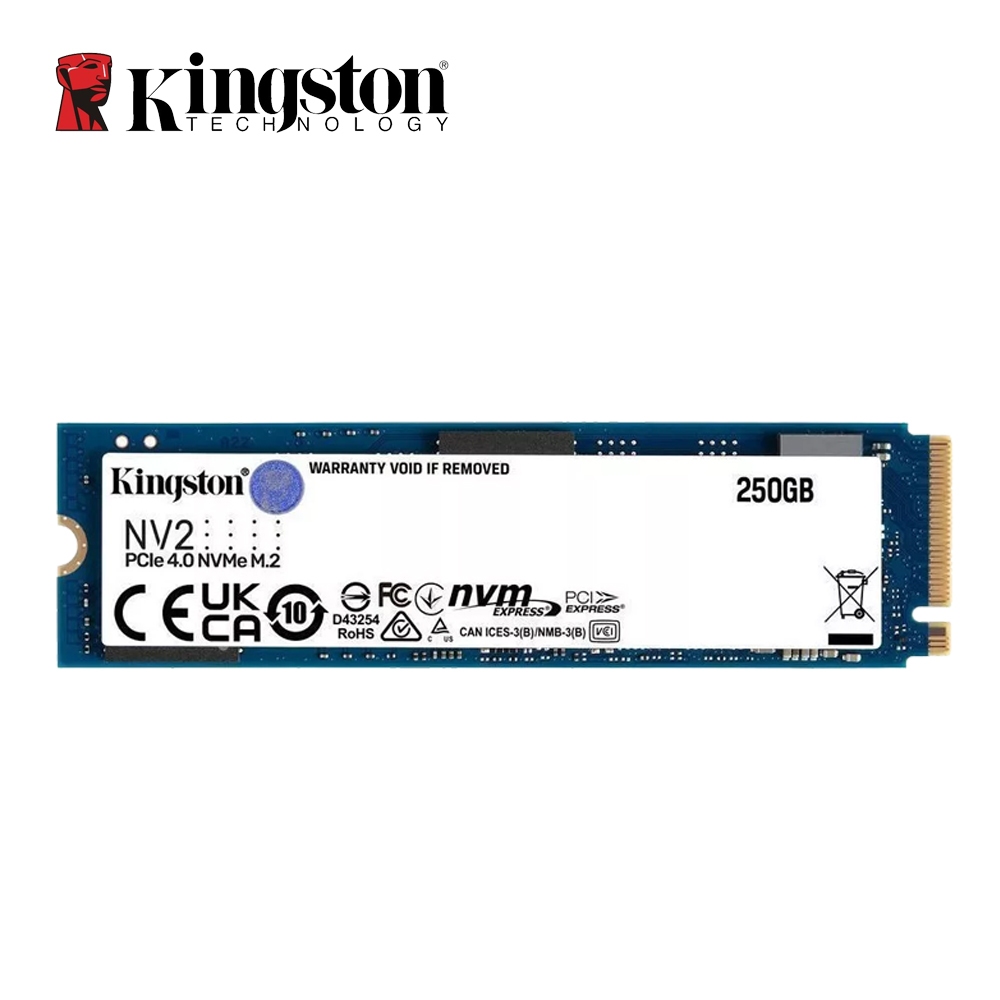 Kingston NV2 NVMe M.2 250GB ฮาร์ดไดรฟ์ Solid State ภายใน PCle 4.0 สําหรับแล็ปท็อป/คอมพิวเตอร์ SSD