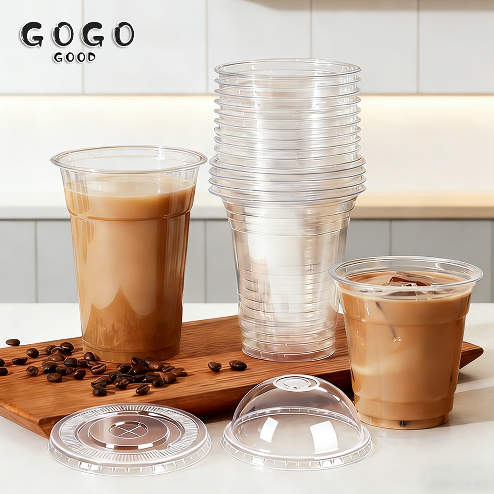 ถ้วยกาแฟแบบใช้แล้วทิ้งถ้วยชานมบรรจุพร้อมฝาปิดฝาปิดเครื่องดื่มเย็น ซื้อกลับบ้าน ถ้วยชานมแบบพกพา
