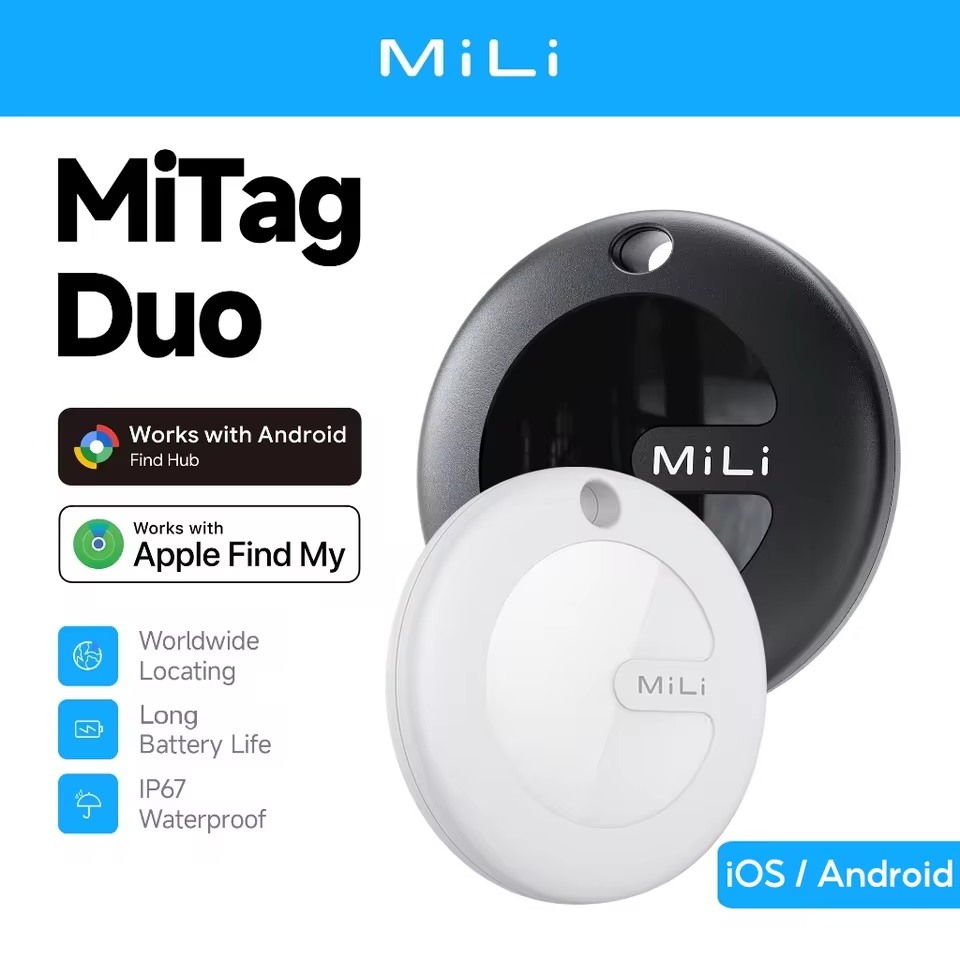 MiLi MiTag GPS Item Finder คีย์และตัวระบุตําแหน่งสัตว์เลี้ยงตัวติดตามบลูทูธสําหรับ iOS หรือ Android
