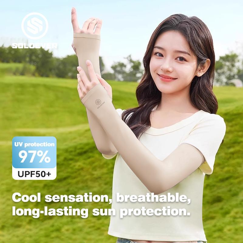 【TH Delivery】SOLOEVER ปลอกแขนกันแดด uv  UPF50+ 1คู่ ใส่ได้ทั้งชายและหญิง