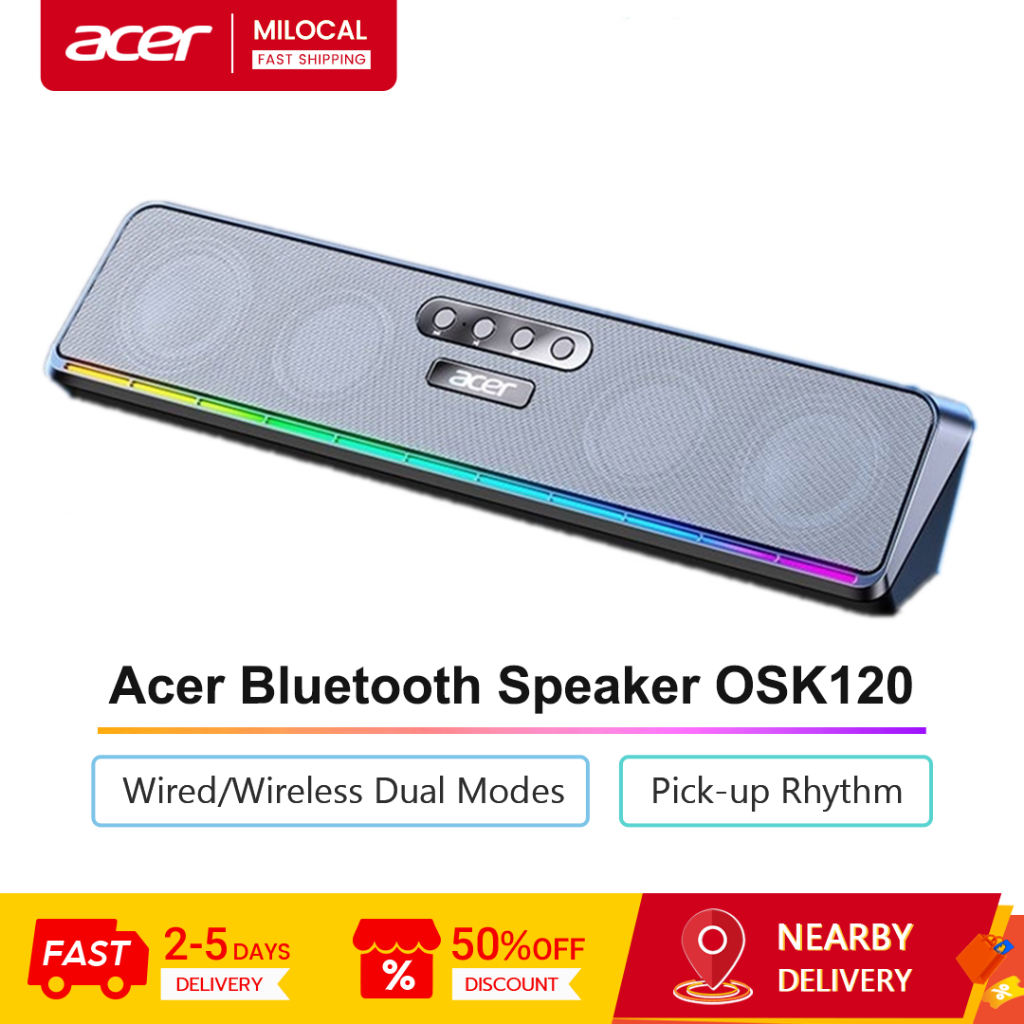 Acer OSK120 คอมพิวเตอร์ลําโพงบลูทูธมินิคอมพิวเตอร์ตั้งโต๊ะโน๊ตบุ๊คซับวูฟเฟอร์มัลติมีเดียสาย USB