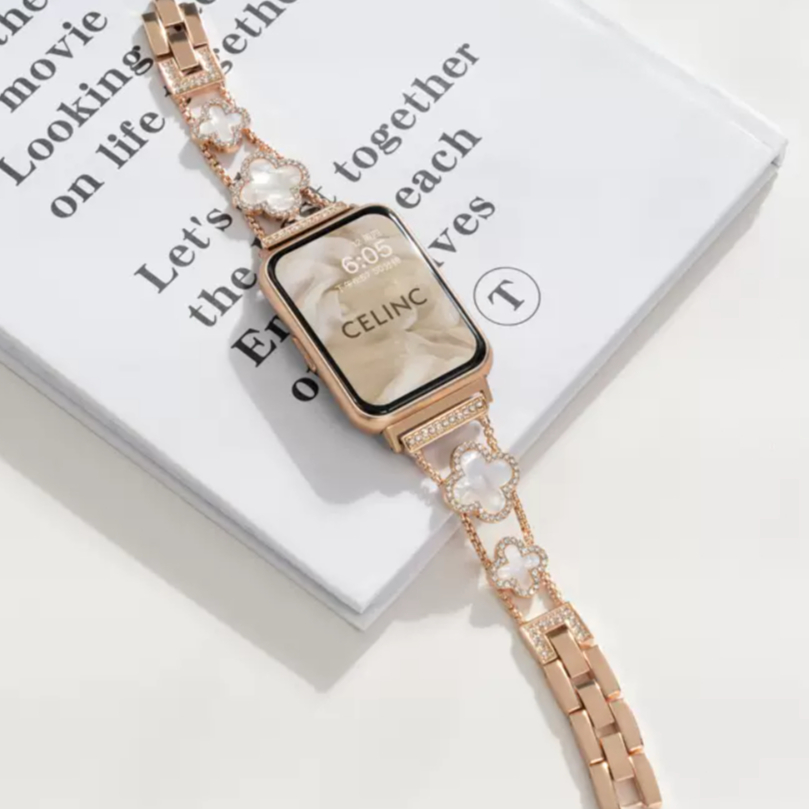 Clover Diamond Wach Strap Compatible For Samsung Galaxy Fit 3 สาย Replacement สาย Galaxy Fit 3 Strap