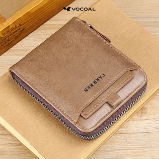 VOCOAL ผู้ชายs กระเป๋าสตางค์สามพับกระเป๋าสตางค์แฟชั่นกระเป๋าสตางค์สั้น Super Soft PU กระเป๋าสตางค์พับ Retro กระเป๋าสตางค์ซิปกระเป๋าสตางค์ธุรกิจกระเป๋าสตางค์ Multi-card กระเป๋า
