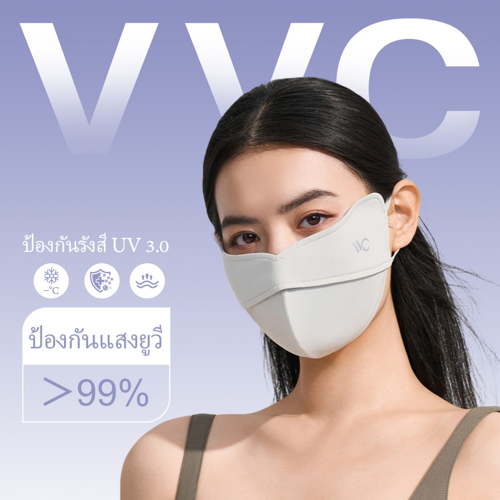 VVC หน้ากากกันแดดผู้หญิง UPF50+ เนื้อผ้าเบาบาง สำหรับขี่จักรยาน