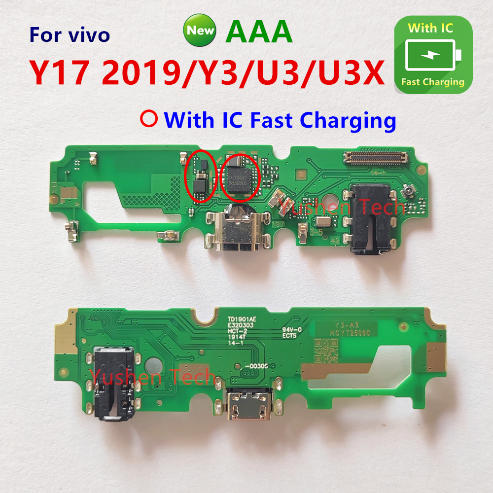 บอร์ดชาร์จสําหรับ vivo Y17 2019 Y3 U3 U3X บอร์ดชาร์จเร็วพอร์ต USB บอร์ด
