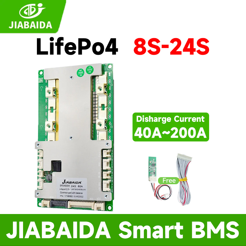 JBD BMS 8S-24S 8S 16S 20S 24S Lifepo4 Li-ion JIABAIDA สมาร์ท Bms พร้อม Balancer BT UART RS485 สามารถ