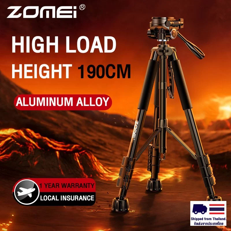 Camera tripod ขาตั้งกล้อง Zomei Series Q188 tripod ขาตั้งกล้องอลูมิเนียมแมกนีเซียมสำหรับวิดีโอและภาพถ่าย DSLR ขากล้องมือถือ ตั้งliveสด กล้อ