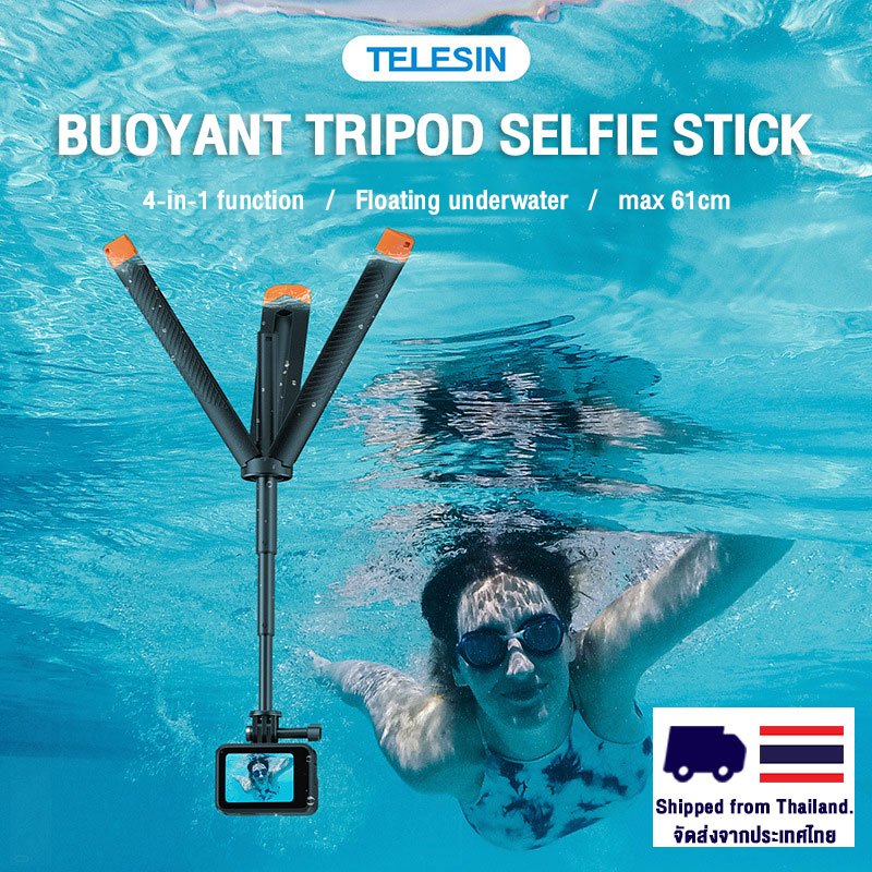Telesin Buoyancy rod Floating tripod selfie stick for Gopro/Insta360 / DJI Osmo360 / Action 5Pro/4/3