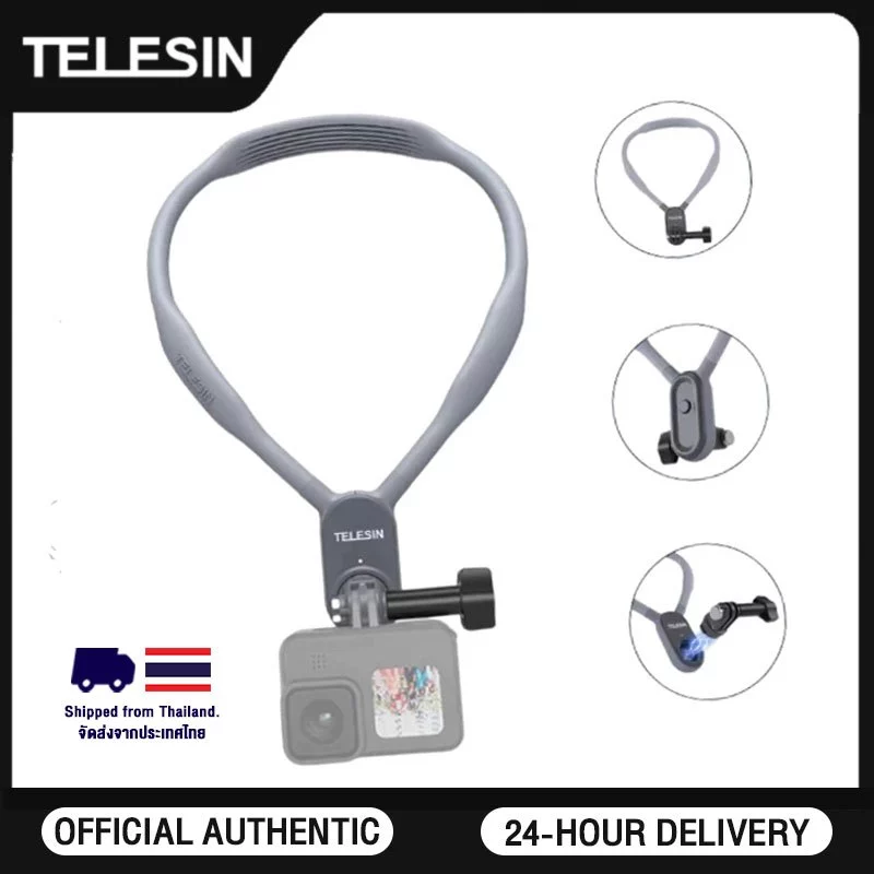 telesin gopro ขายึดคล้องคอ Neck Camera Holder Mount for GoPro Hero 13/12/11/10/9/8/7/6/5/4 และโทรศัพท์ ทุกรุ่น วัสดุABS