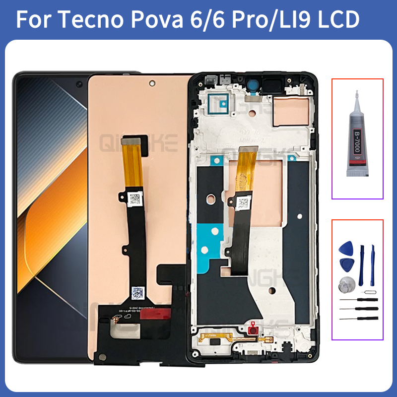 สําหรับ Tecno Pova 6 Pro 5G LCD LI9 ใหม่ AMOLED จอแสดงผล Touch Screen Digitizer Assembly สําหรับ Tec