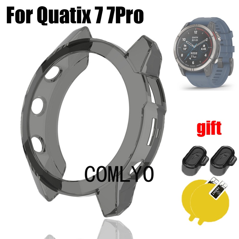 สําหรับ Garmin Quatix 7 Pro สมาร์ทนาฬิกากรณีกันชนเกราะป้องกัน TPU ฝาครอบฟิล์มป้องกันหน้าจอ