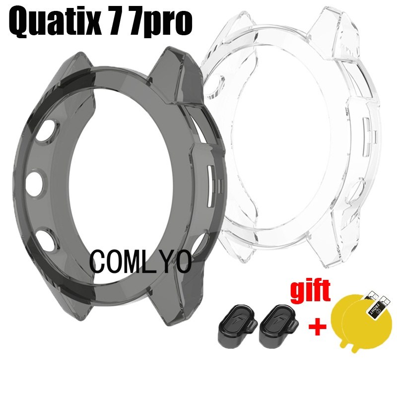 สําหรับ Garmin quatix 7 Pro กรณีสมาร์ทนาฬิกากันชนป้องกัน TPU ครึ่งฝาครอบ SHELL ป้องกันหน้าจอฟิล์มฝุ่