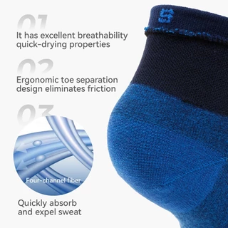 WELS Athletics Breathable ถุงเท้าห้านิ้ว Quick-Drying และ Sweat-Wiking ถุงเท้าวิ่งกลางลูกวัว WZ1032