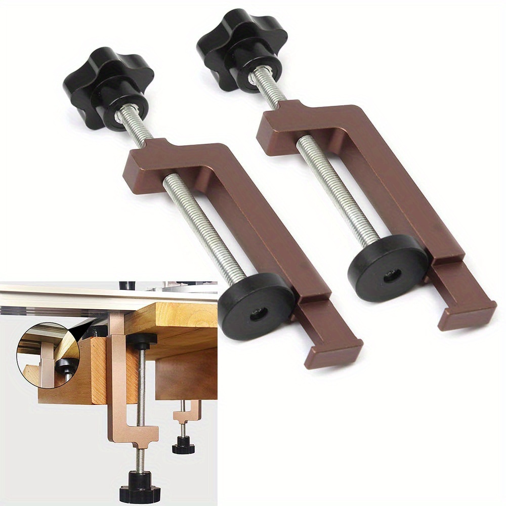 2 ชิ้นตาราง Clamp Universal รั้ว / T-Slot / ตารางเลื่อยท่องเที่ยว Rail Clamps - อลูมิเนียมคงที่ CLAMP สําหรับ Workbench งานไม้เครื่องมือ