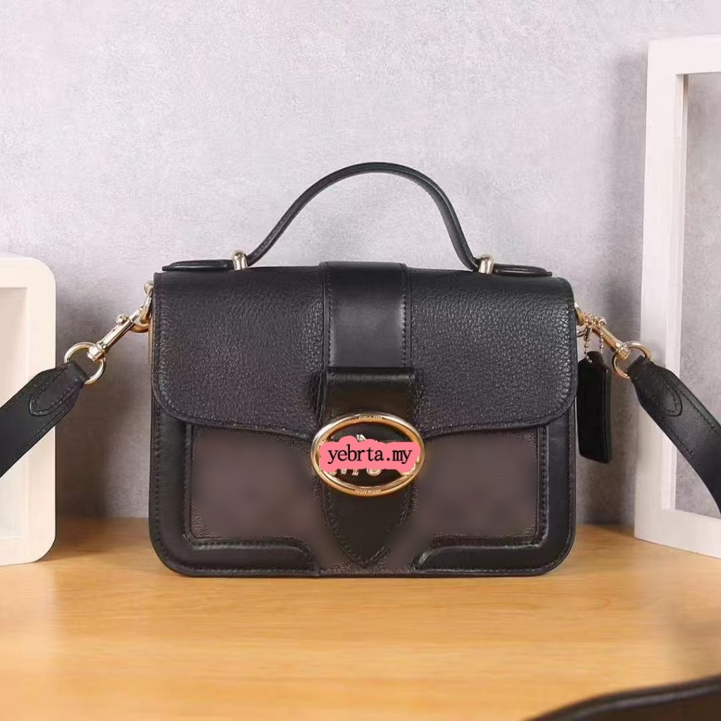 ใหม่ 6504 6192 6015 6503 C0468 Georgie Top Handle Bag Linear Women Crossbody Sling Handbag