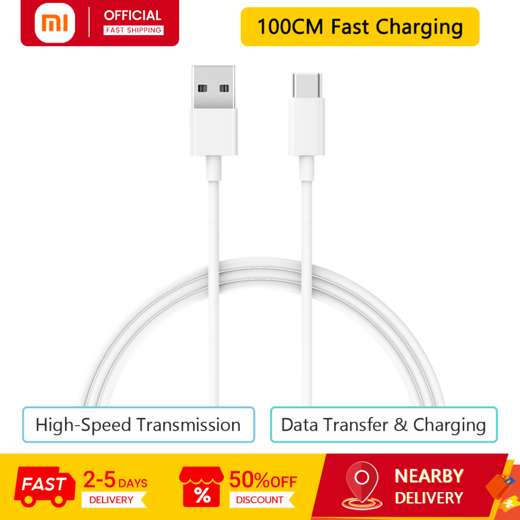 Xiaomi 100CM สายชาร์จข้อมูล USB-C ชาร์จเร็วสายชาร์จข้อมูลโทรศัพท์มือถือสาย USB