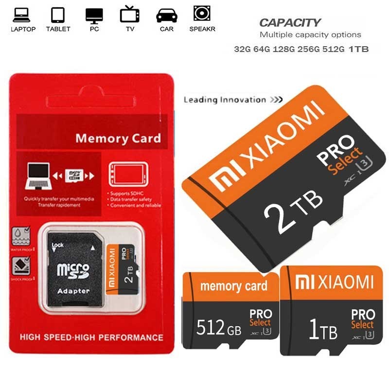 2TB micro sd card 1TB 512GB 256GB 128GB Classe10 TF Card 16GB 32GB 64GB การ์ดหน่วยความจําสําหรับโทรศ