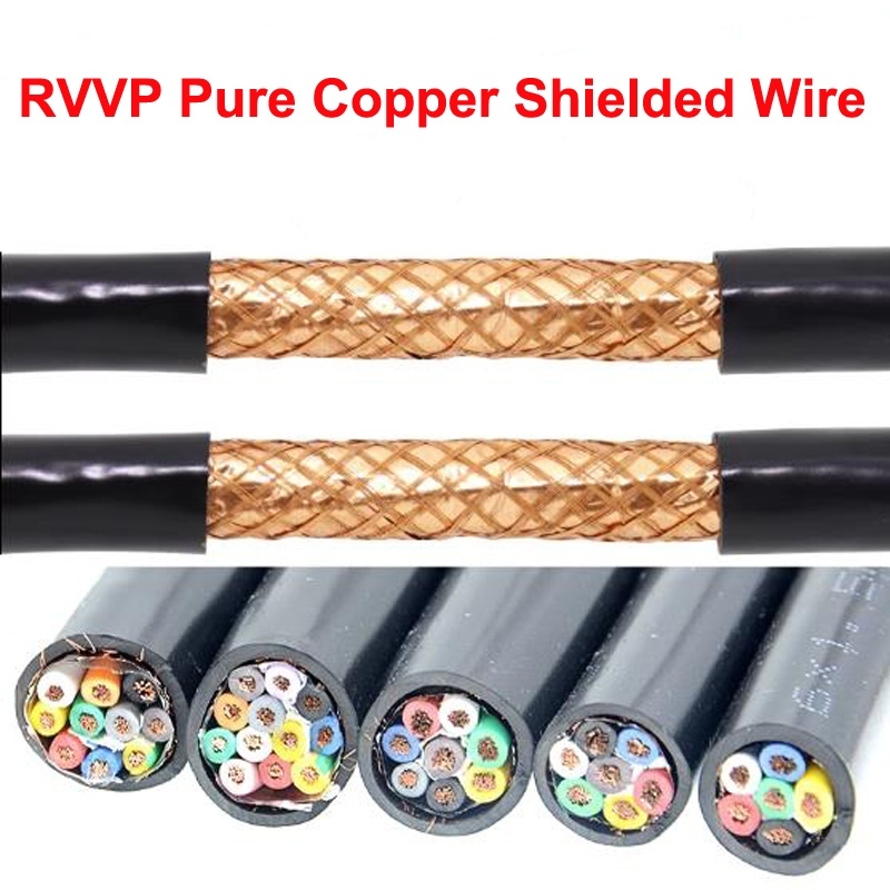 2/3/4/5/6/7/8/10/12 แกนทองแดง KVVRP ควบคุมสายสัญญาณ RVVP สายป้องกัน 18AWG 20AWG 22AWG
