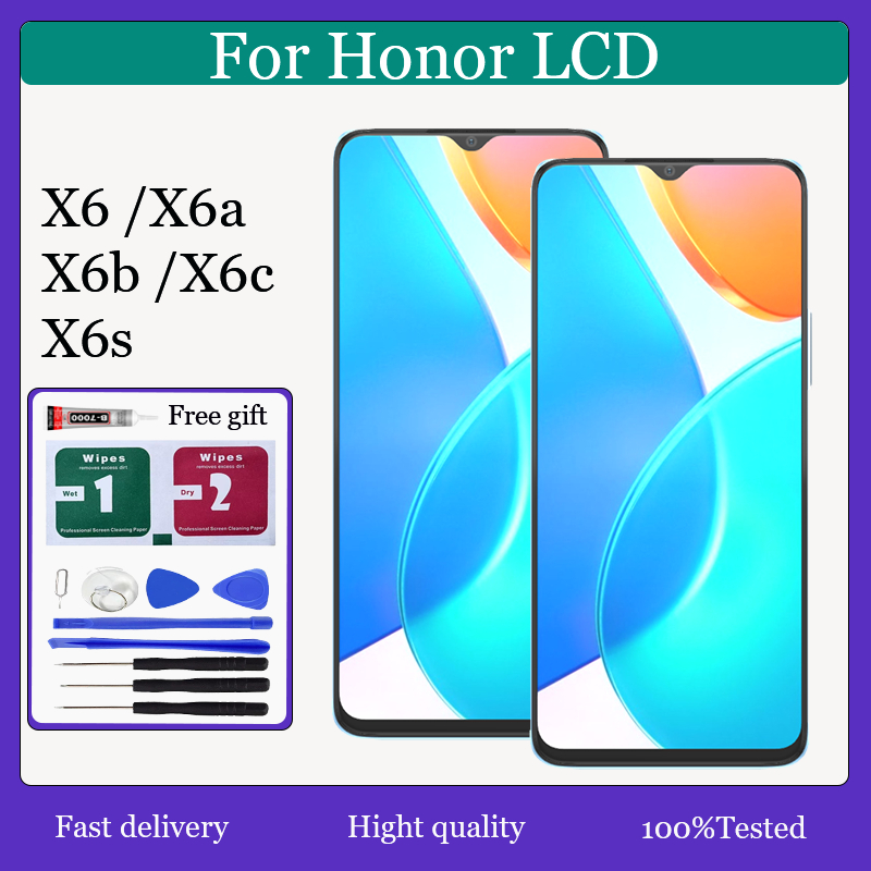 ต้นฉบับสําหรับ Honor X6 X6a X6b X6c X6s จอแสดงผล LCD หน้าจอสัมผัสเปลี่ยน