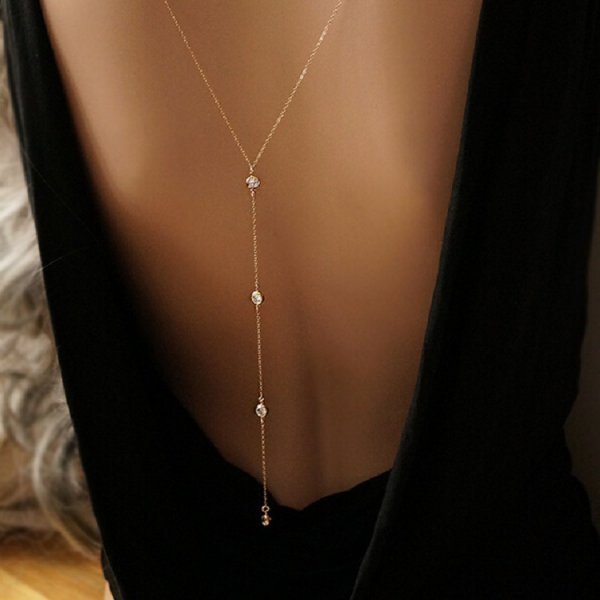 แฟชั่นซิลเวอร์โกลด์ Layered Body Chain Cubic Zirconia Fringe หน้าอกเครื่องประดับปรับ 59 + 7 ซม.Boho เจ้าสาวของขวัญสําหรับผู้หญิง Hypoallergenic