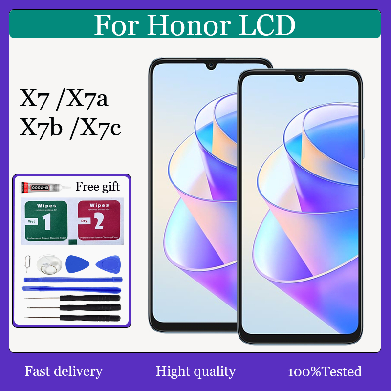 ต้นฉบับสําหรับ Honor X7 X7A X7B X7C X7D จอแสดงผล LCD หน้าจอสัมผัสเปลี่ยน