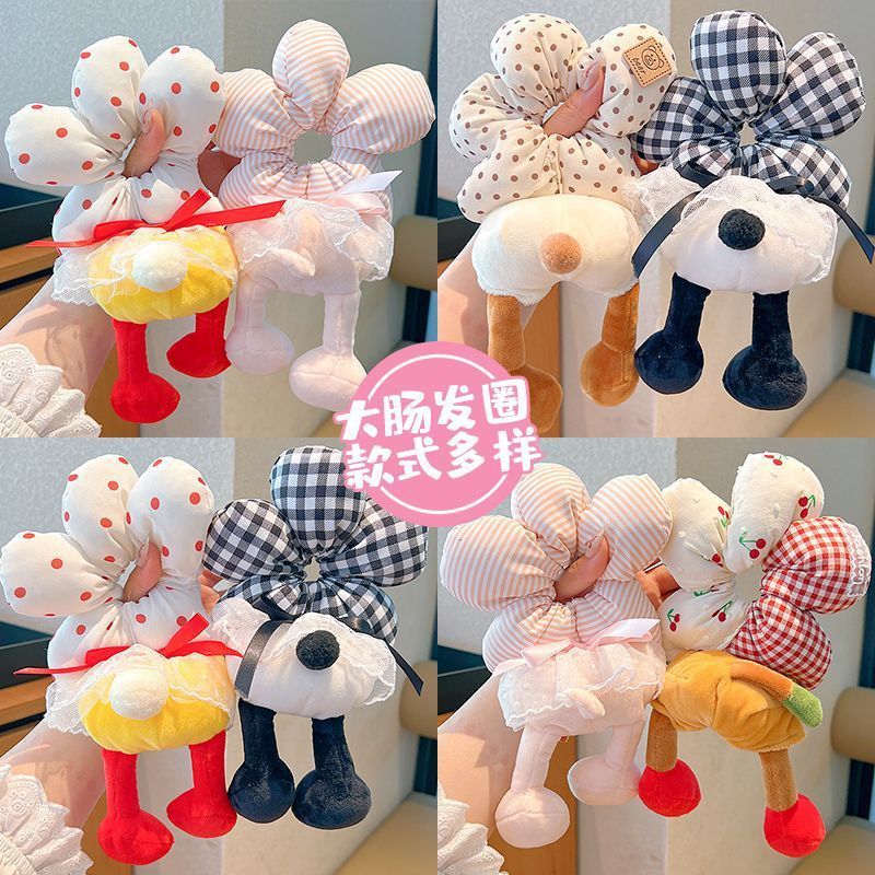 การ์ตูนน่ารัก ดอกไม้ Scrunchy Hair Tie สำหรับผู้หญิง ทำจากผ้าฝ้ายคุณภาพสูง