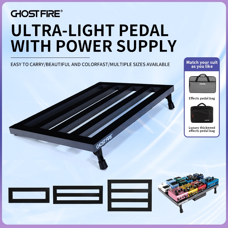 Ghost Fire ขนาดที่แตกต่างกันอลูมิเนียมอัลลอยด์ Super Light กีตาร์ไฟฟ้าแบบพกพาเหยียบบอร์ดผล Pedalboard
