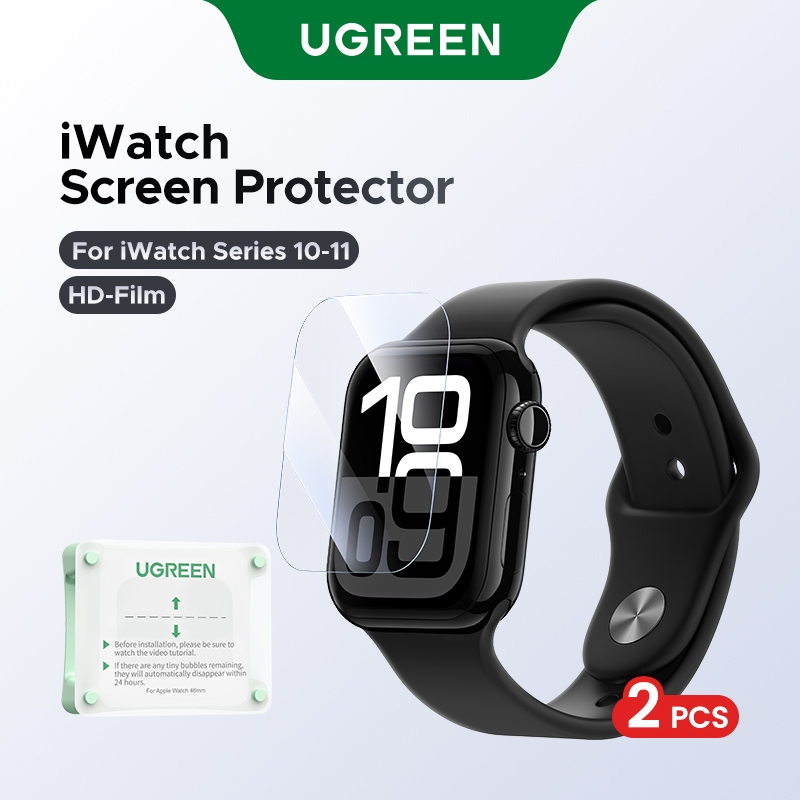 Ugreen ตัวป้องกันหน้าจอ iWatch 2 ชิ้นสําหรับ Apple Watch iWatch S10 HD-ฟิล์ม 42 มม./46 มม.ตําแหน่งอั