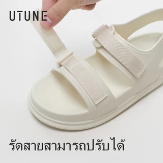UTUNE รองเท้าแตะผู้หญิง สายคู่ไนลอน สไตล์ชายหาด รองเท้าแตะพื้นนุ่ม กันลื่น รองเท้าแตะที่ปรับขนาดและความตึงได้