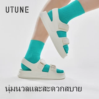 UTUNE รองเท้าแตะผู้หญิง สายคู่ไนลอน สไตล์ชายหาด รองเท้าแตะพื้นนุ่ม กันลื่น รองเท้าแตะที่ปรับขนาดและความตึงได้
