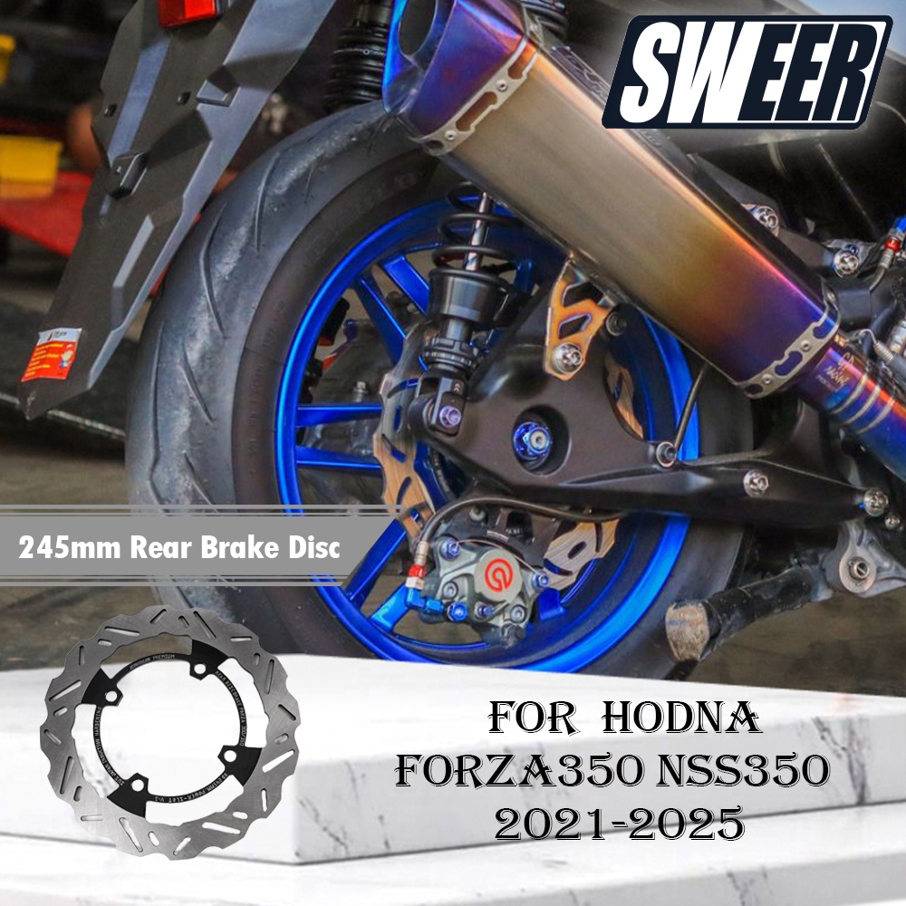 รถจักรยานยนต์ 245 มม.ด้านหลังเบรคแผ่นดิสก์โรเตอร์สําหรับ HONDA Forza 350 Forza350 NSS350 Forza350 แผ่นเบรค Brembo 2P Caliper อะแดปเตอร์ Link รหัสอุปกรณ์เสริม 2021-2025