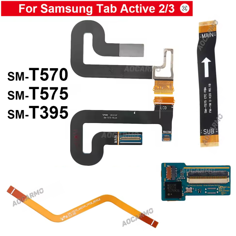 สําหรับ Samsung Galaxy Tab Active 3 2 Active2 จอแสดงผล LCD การเชื่อมต่อเมนบอร์ดหลัก Flex Cable SM-T570 T575 T395
