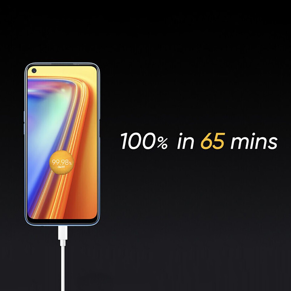 For Realme ที่ชาร์จเร็ว SuperVOOC 65W สำหรับ Realme และ OPPO สาย Type C เข้ากันได้กับ Realme 11X 10Pro+ 9Pro+ 8Pro 7Pro 6Pro 5G OPPO X50 X7 X2 C11 C21 C25 C35 C51 C53 C55 C67 - รูปที่ 2