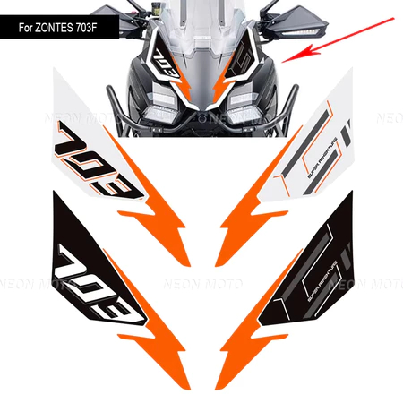 ตั้งแต่ปี 2024 ถึง 2026, Zontes ZT703-F ZT-703F ZT703F ผจญภัยรถจักรยานยนต์ด้านหน้าสติกเกอร์ฝาครอบด้า