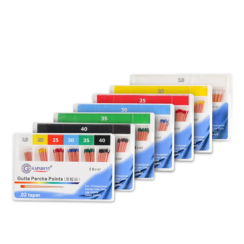 100 Points Dental Gutta Percha Points Endo Taper .02